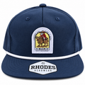 4 Bar C Outdoors Jalapeño Hog navy Rhodes rope hat with white rope and We Ride at Dawn patch.