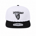 Limits Come Easy white and black Rhodes Headwear dove hunting hat with embroidered dove and rope detail.